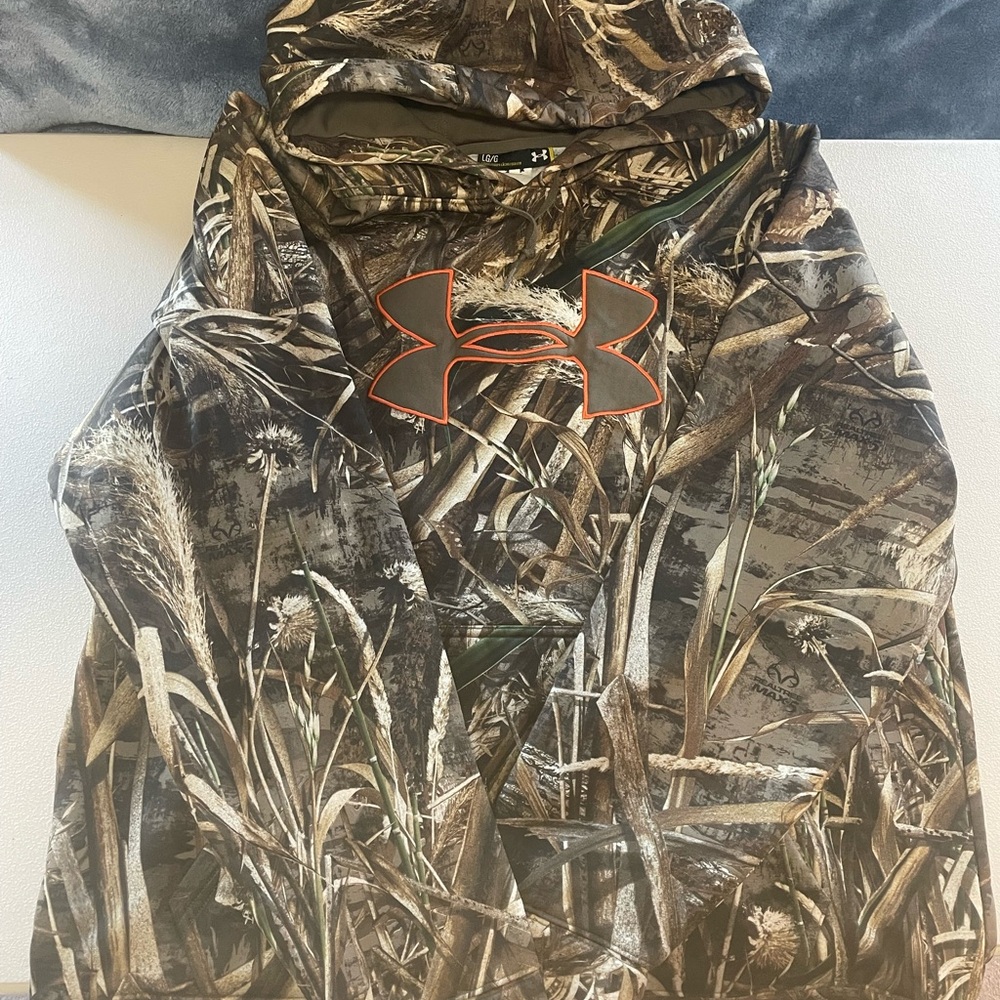 Under Armour Camo Hoodie with Orange Logo